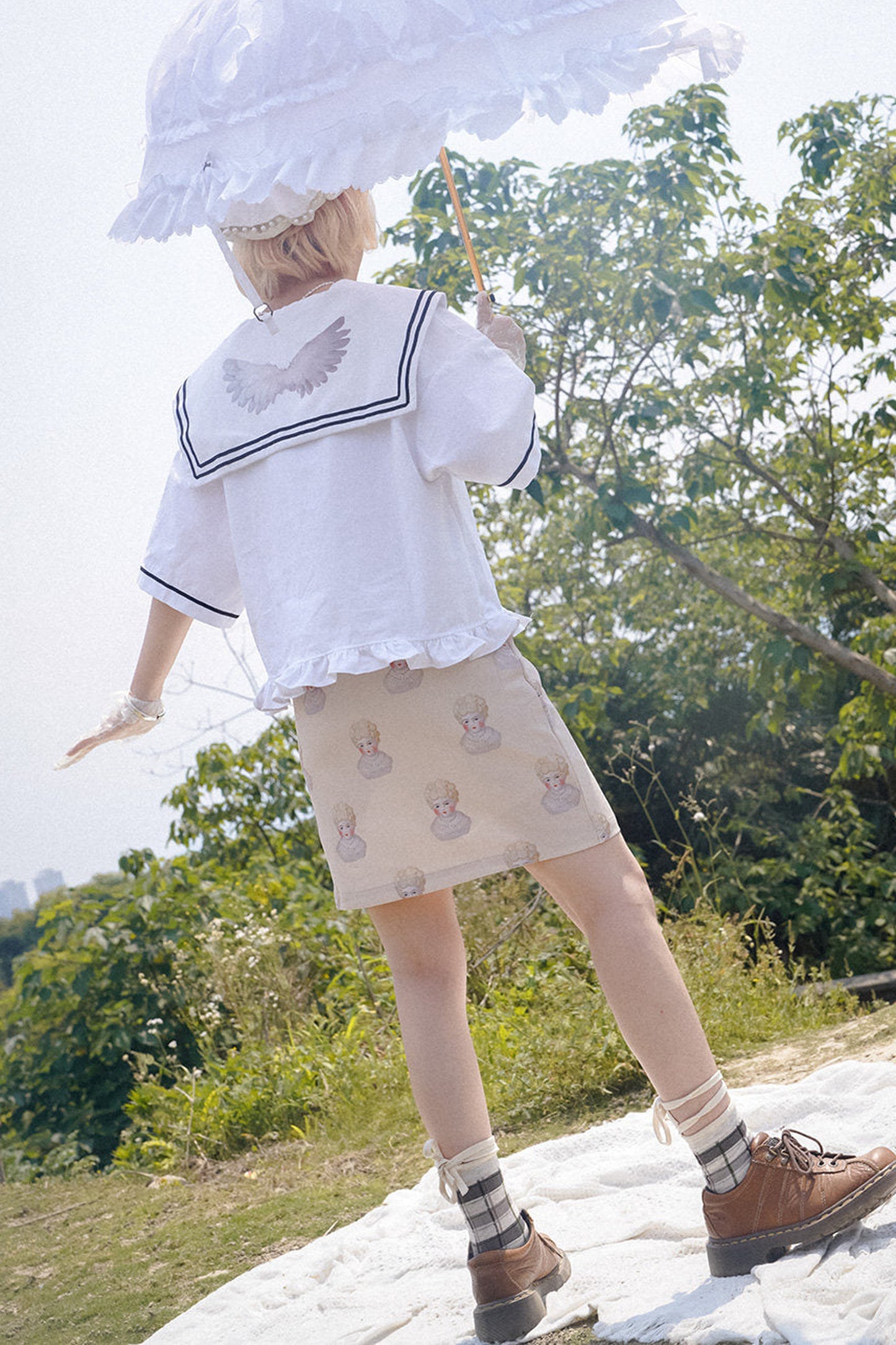 Hand-Painted Ceramic Doll Skirt