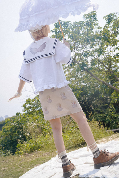 Hand-Painted Ceramic Doll Skirt