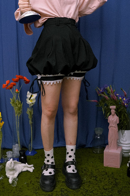 Lace Trim Bubble Shorts