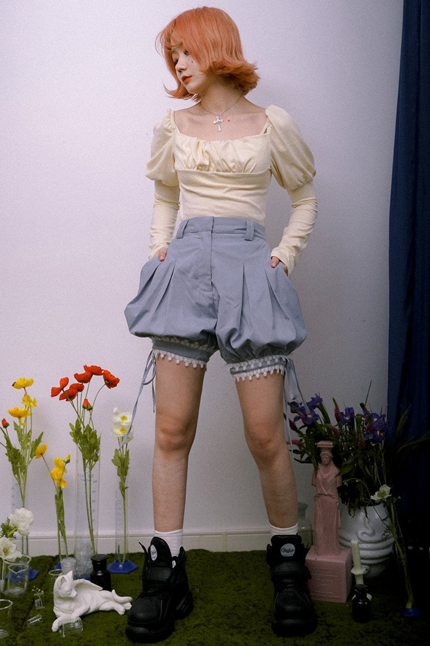 Lace Trim Bubble Shorts