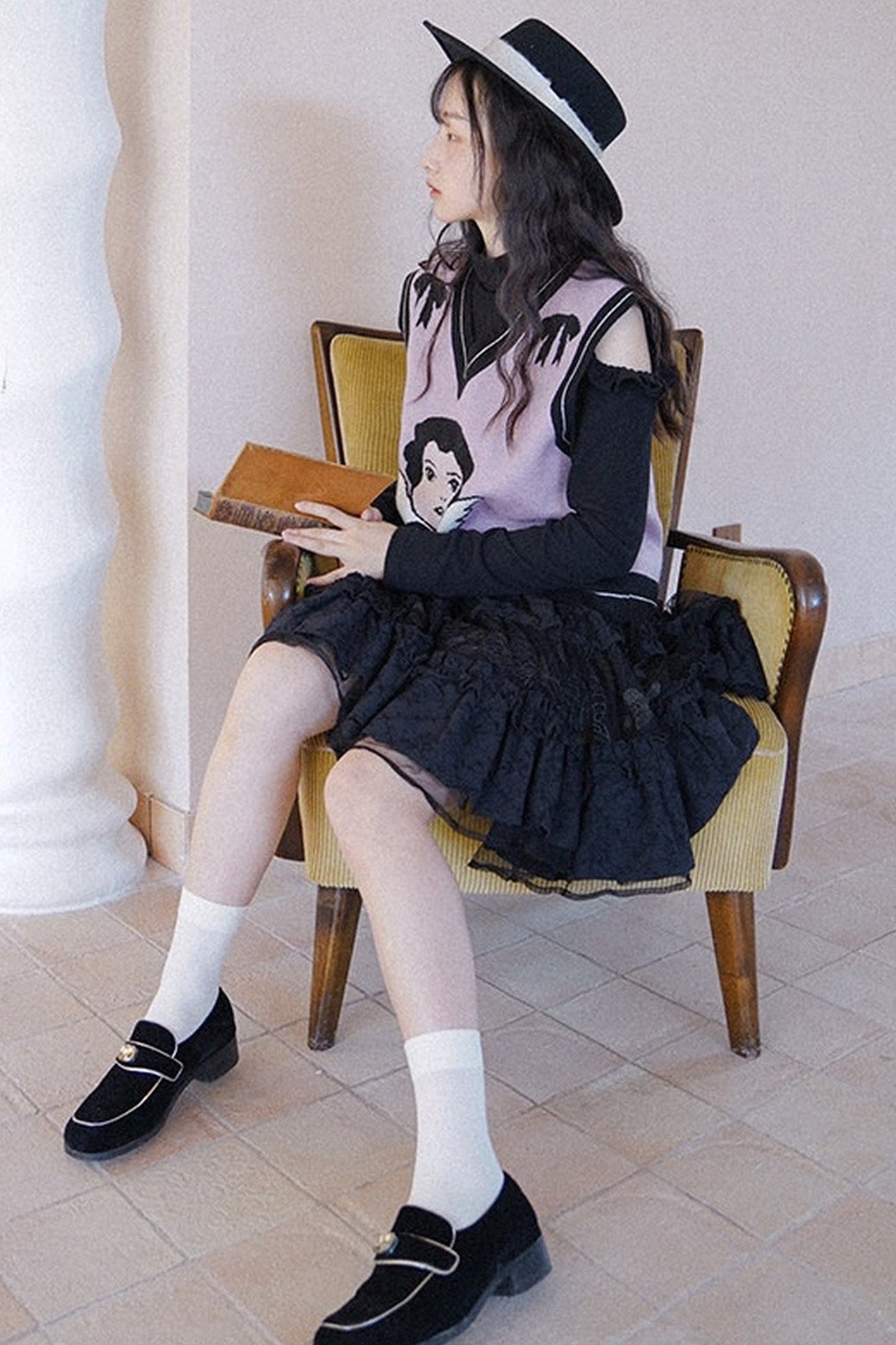 Angel Print Knit Vest
