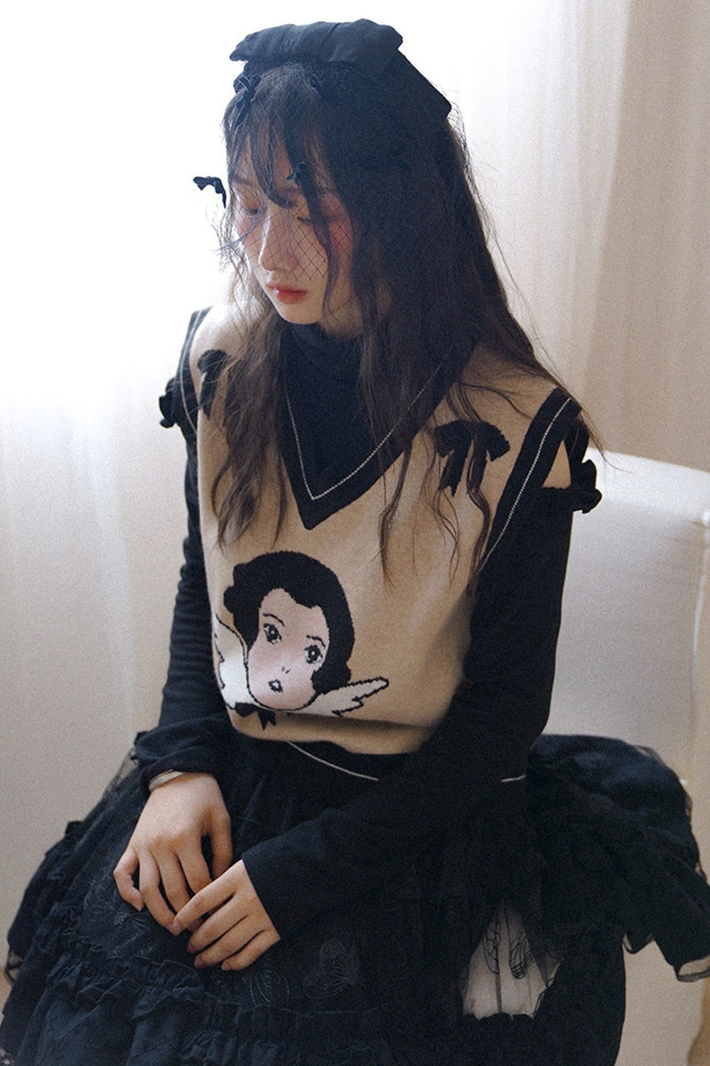 Angel Print Knit Vest
