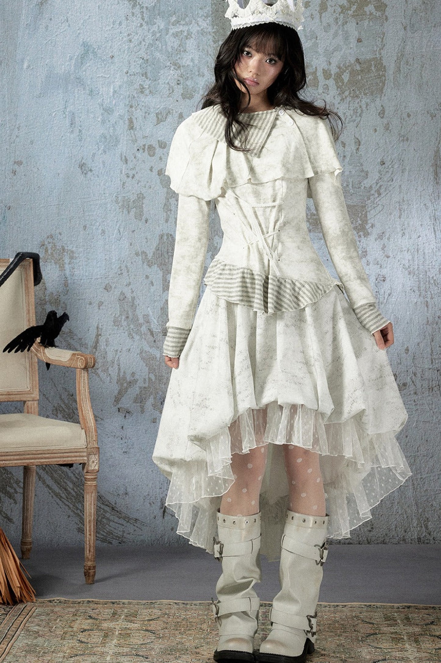 Light Lace Asymmetrical Skirt