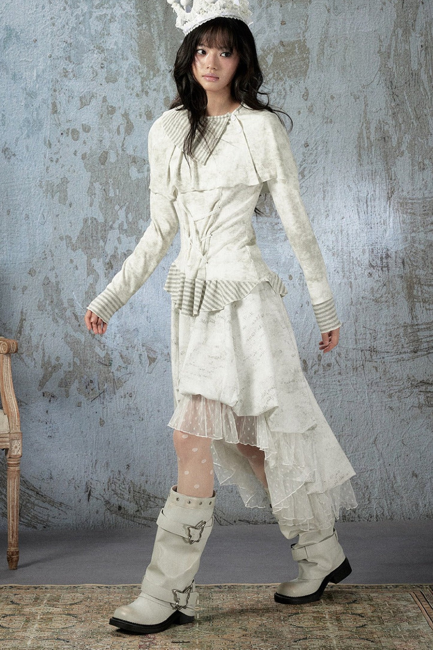 Light Lace Asymmetrical Skirt