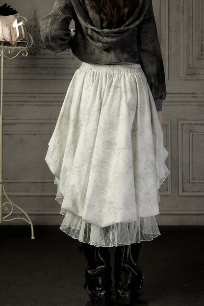 Light Lace Asymmetrical Skirt