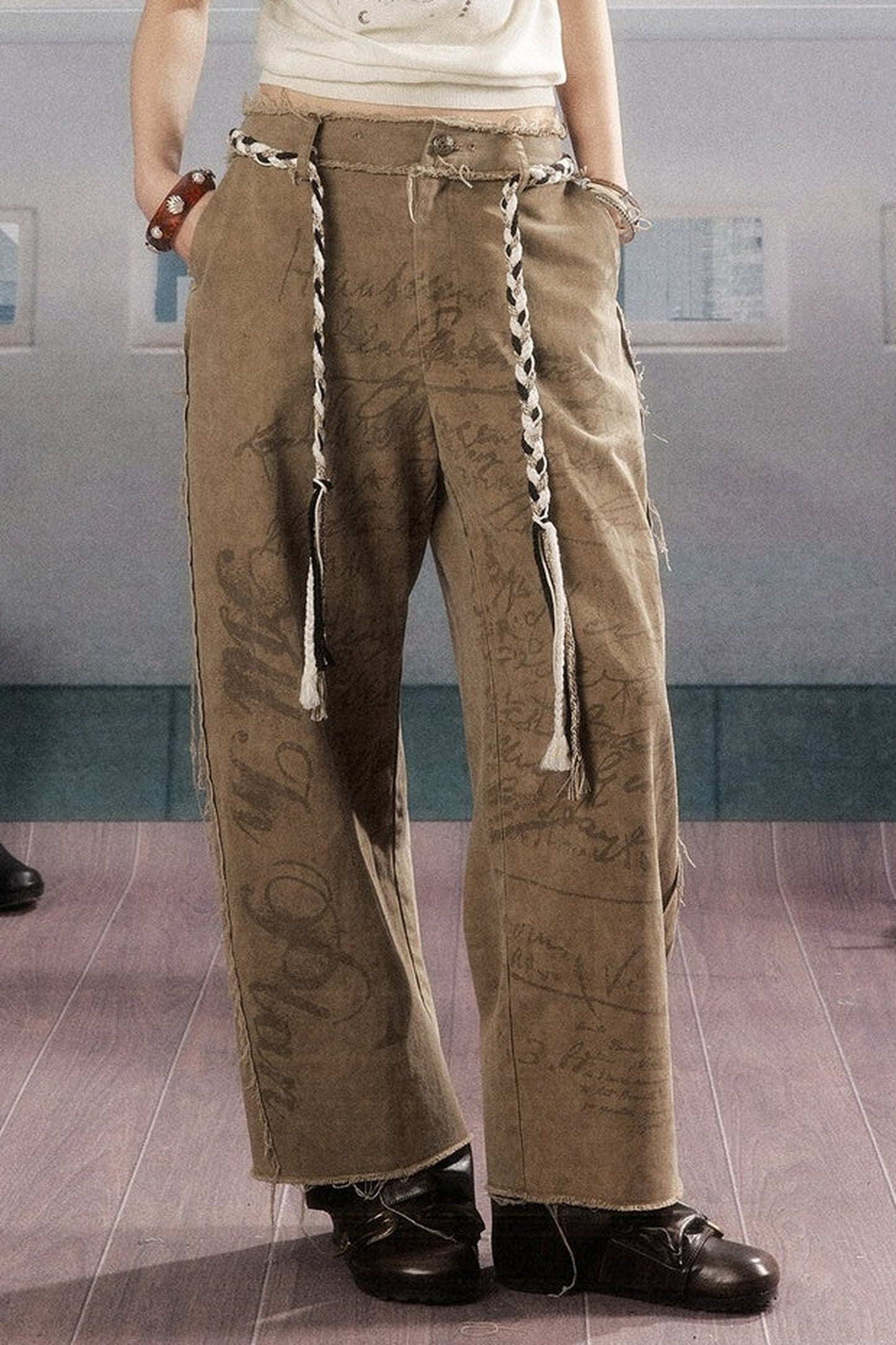 Pantalon droit imprimé