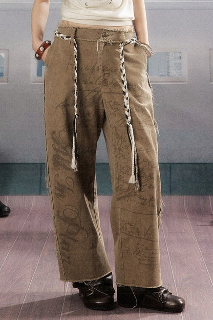 Pantalon droit imprimé