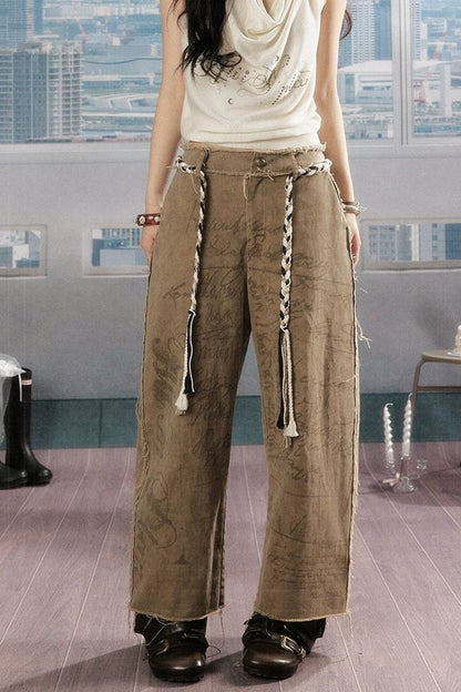 Pantalon droit imprimé