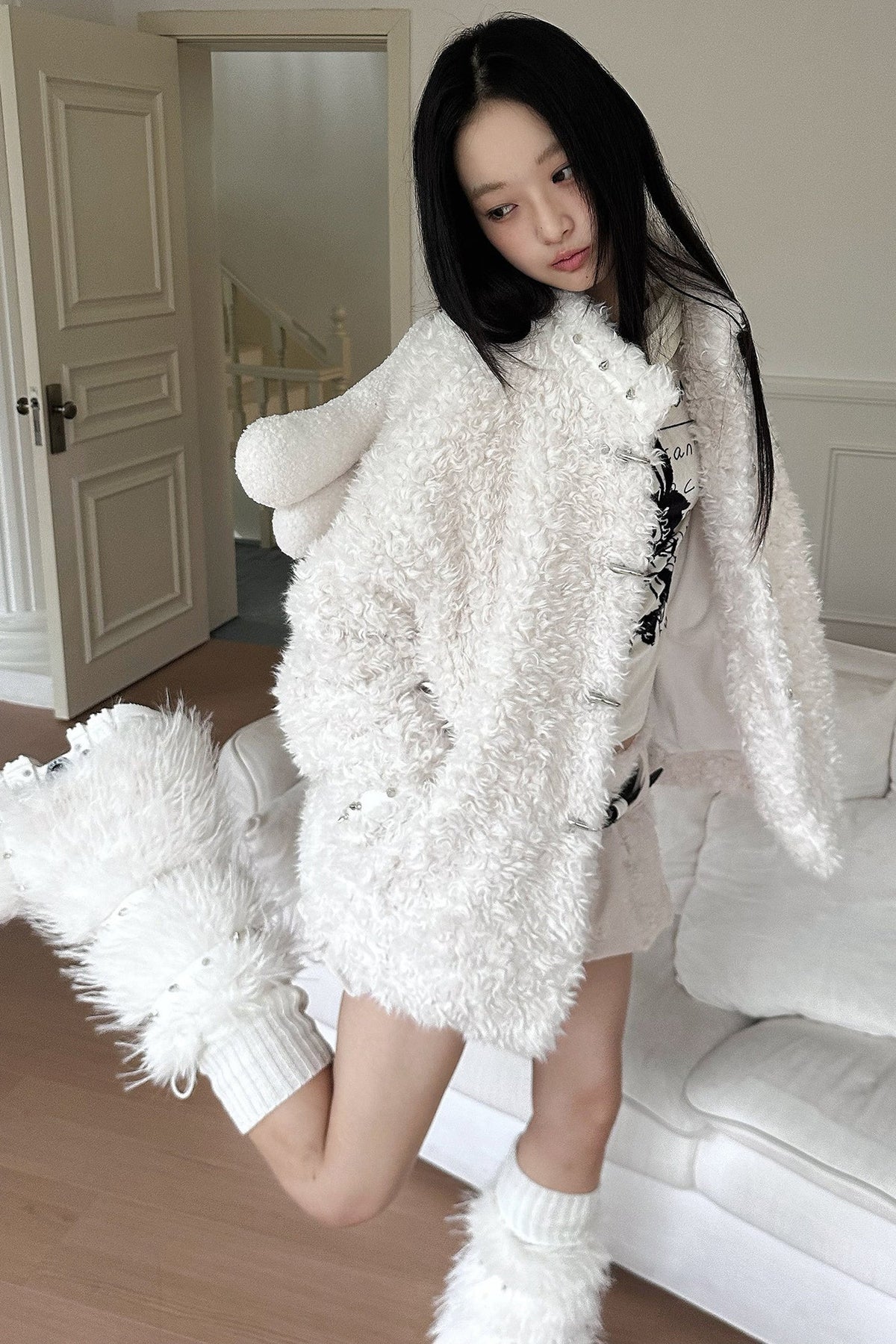 Detachable Angel Wings Furry Coat