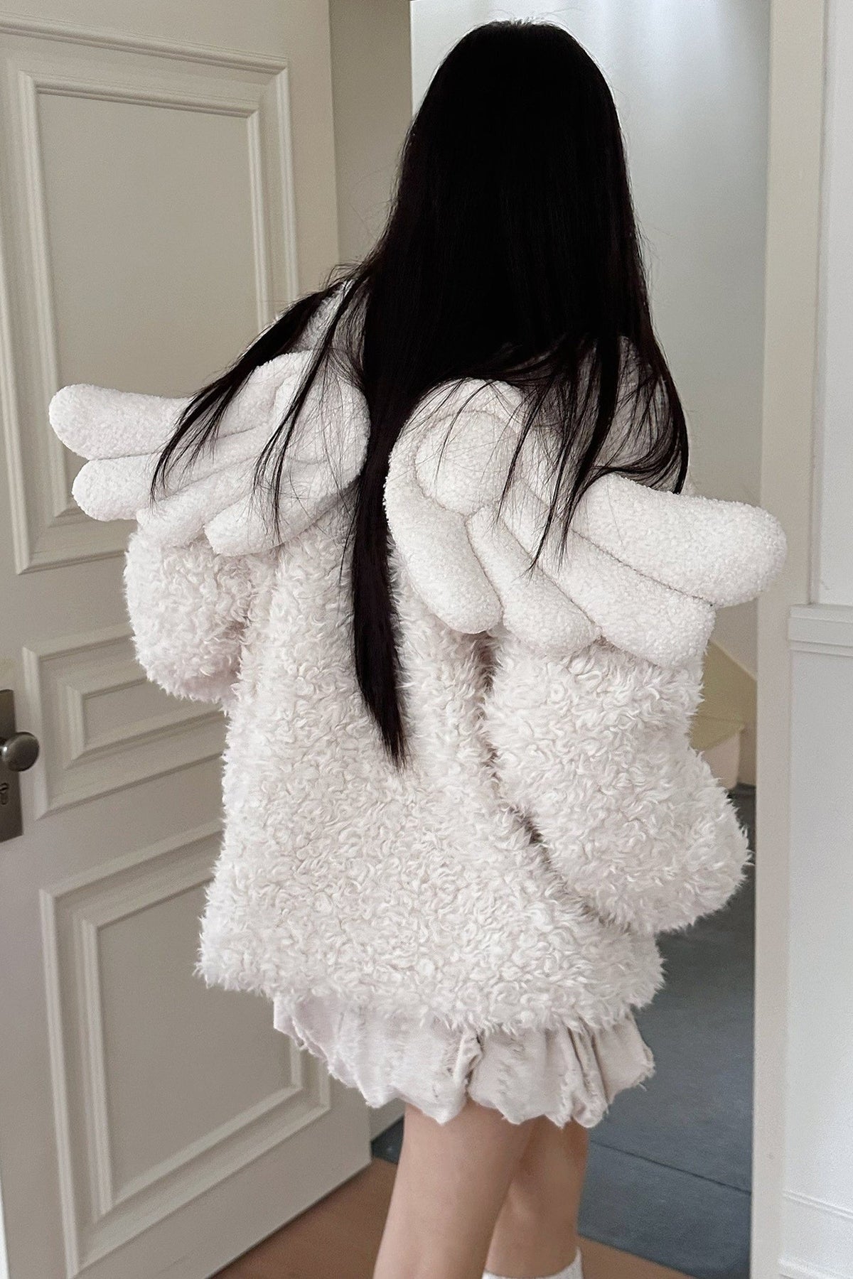 Detachable Angel Wings Furry Coat