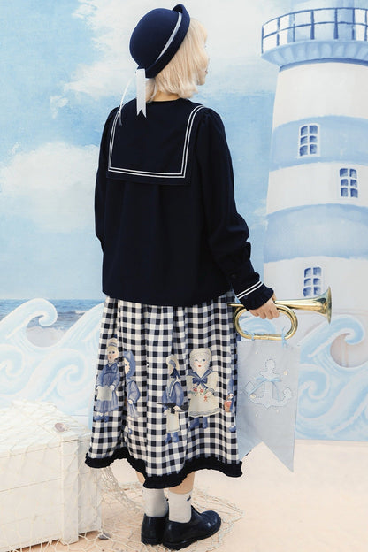 Fairy Tale Wolf Sailor Collar Shirt