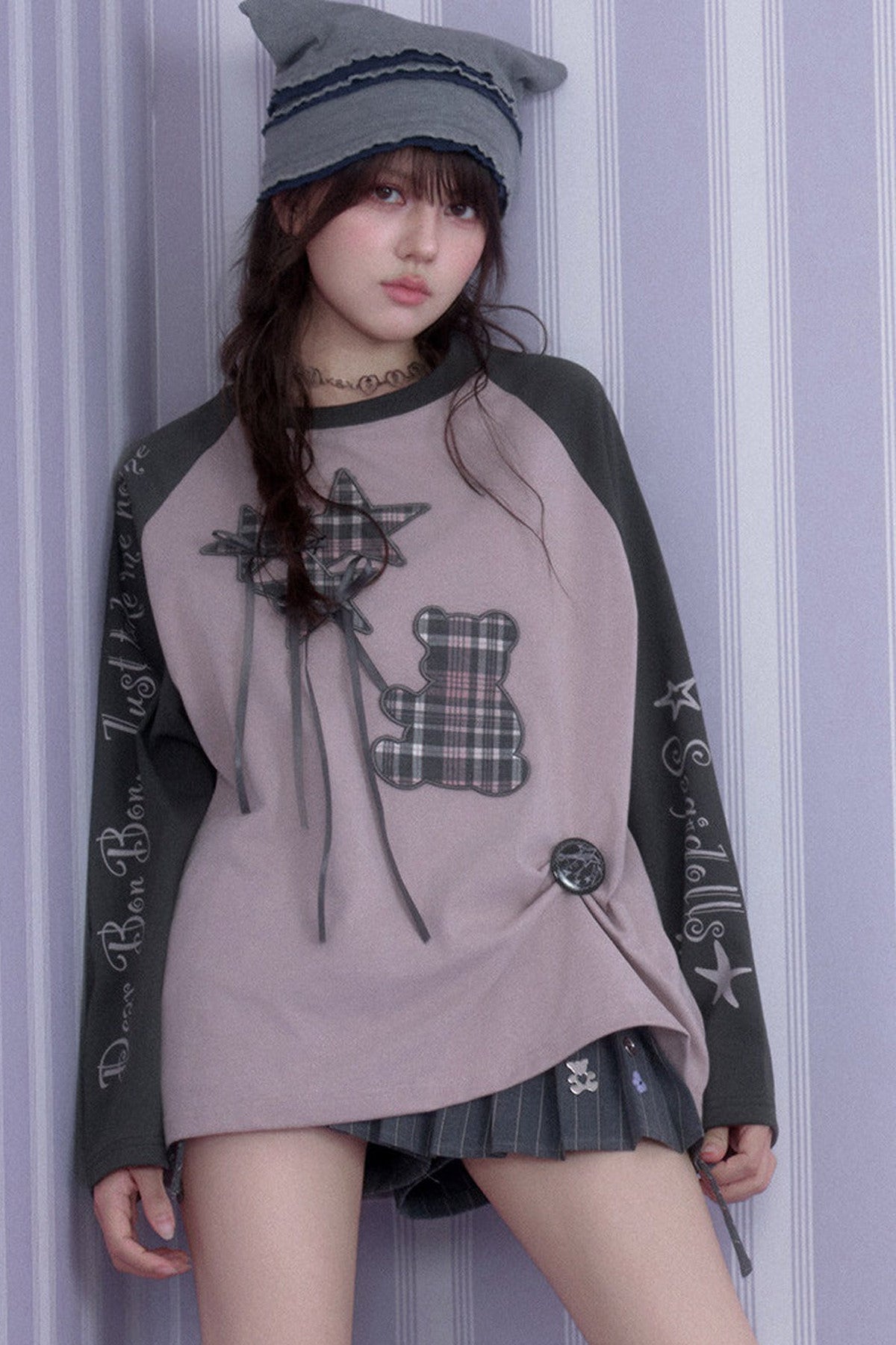 Balloon Bear Raglan Sleeve T-shirt