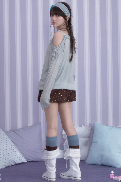 Hazy Bunny Off-Shoulder T-Shirt