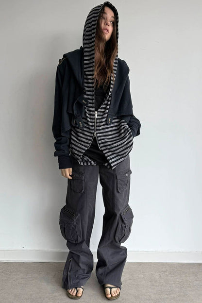 Washed Cotton Straight Cargo Pants