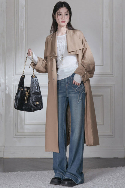 Lyocell Embroidered Patchwork Jeans