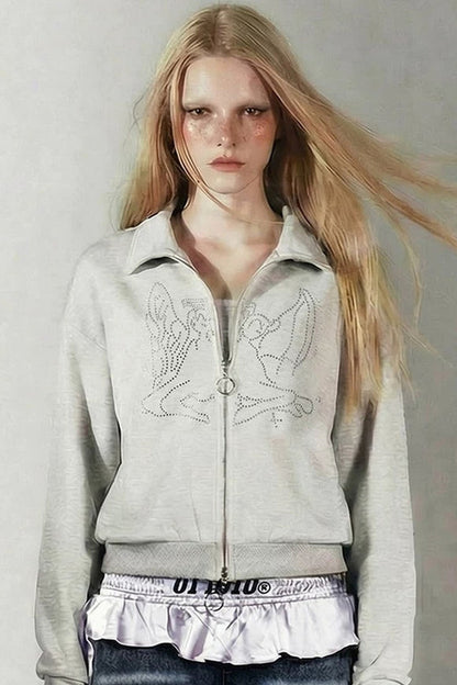 Angel Fleece Rhinestone Cardigan