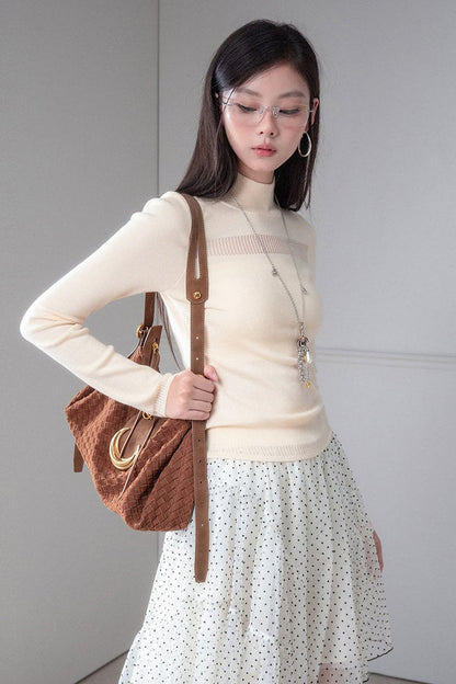Mercerized Wool Knit Top