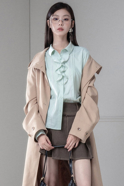 Wave Ruffle Ruffled Edge Shirt