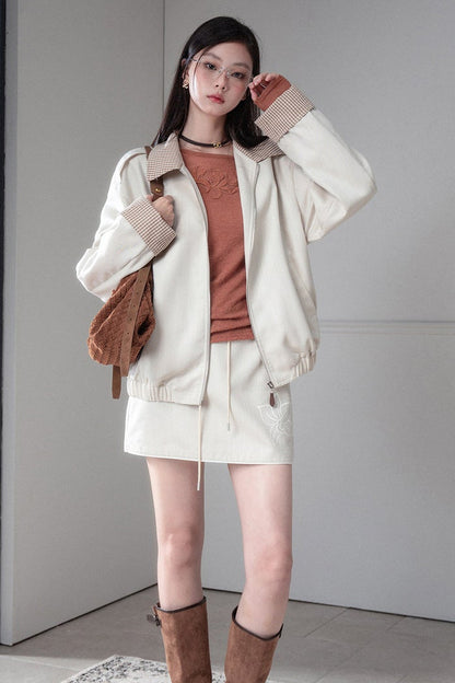 Printed Lyocell Jacket and Skirt Set