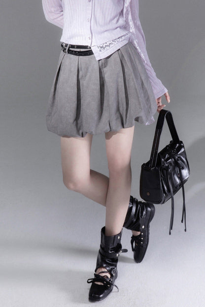 Lyocell Pleated Fluffy Bud Skirt