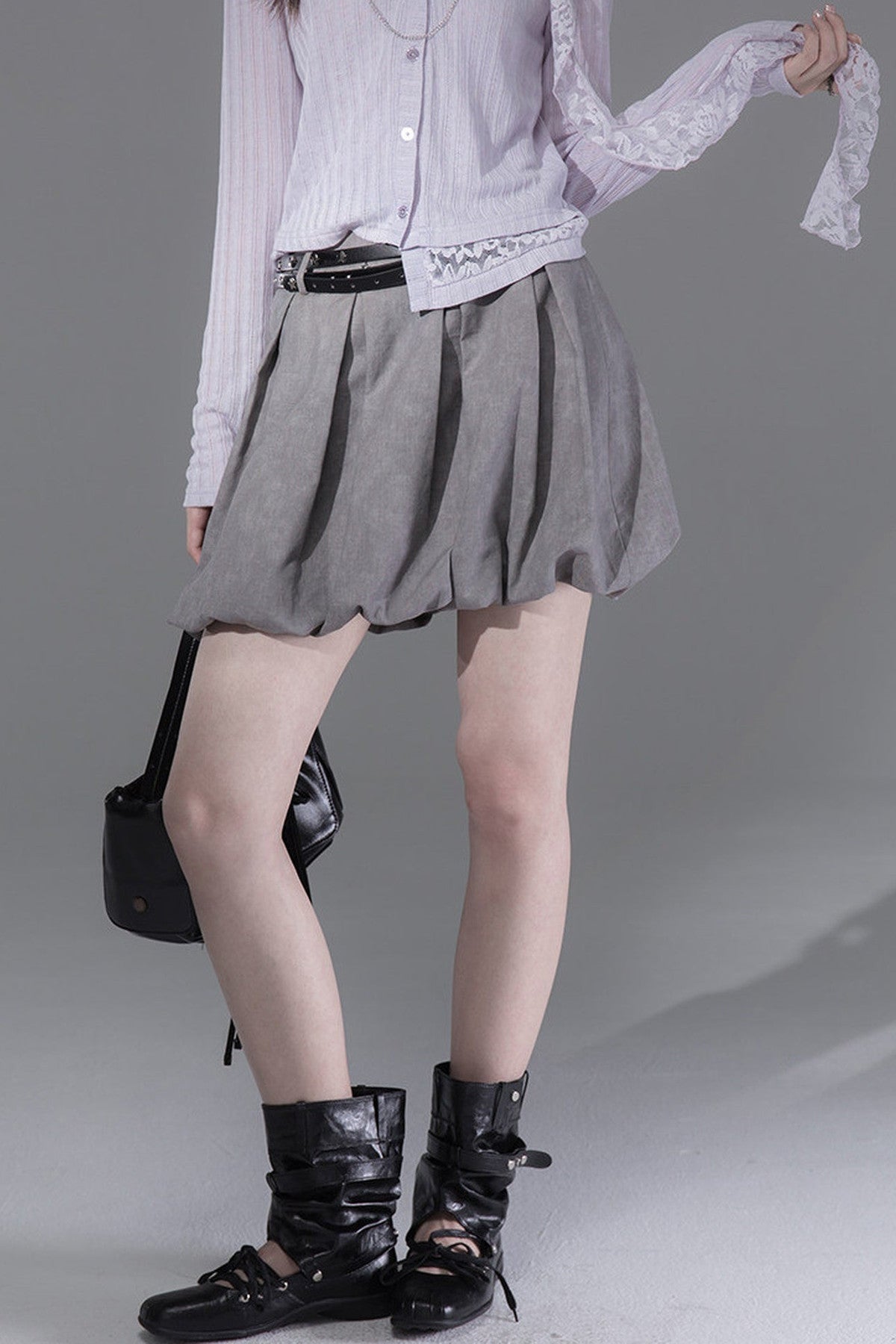 Lyocell Pleated Fluffy Bud Skirt