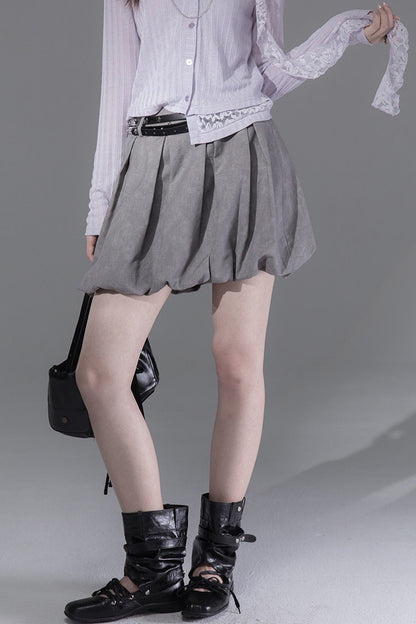 Lyocell Pleated Fluffy Bud Skirt