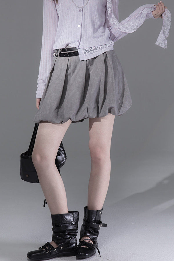 Lyocell Pleated Fluffy Bud Skirt