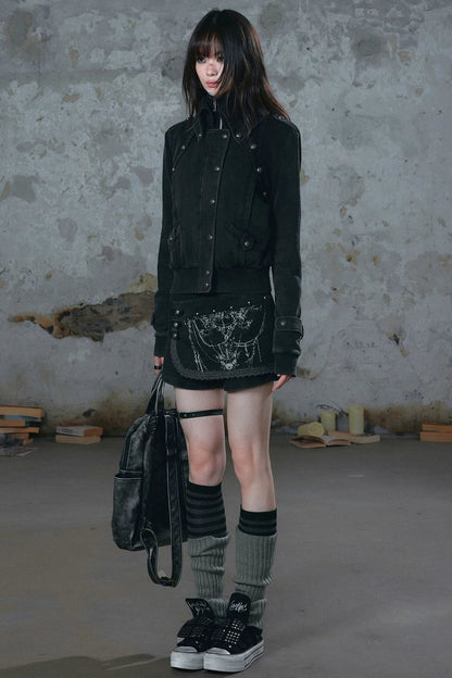 Chain Totem Print Lace Culottes Shorts