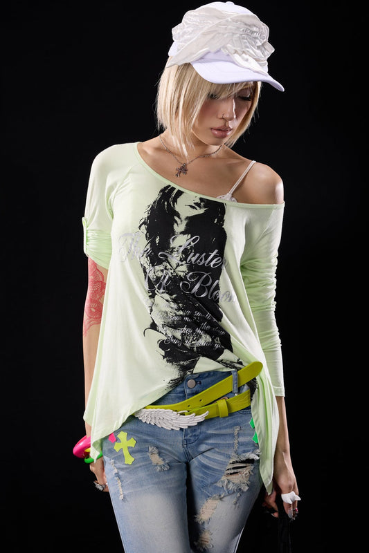 Sequin Print Long Sleeve T-Shirt
