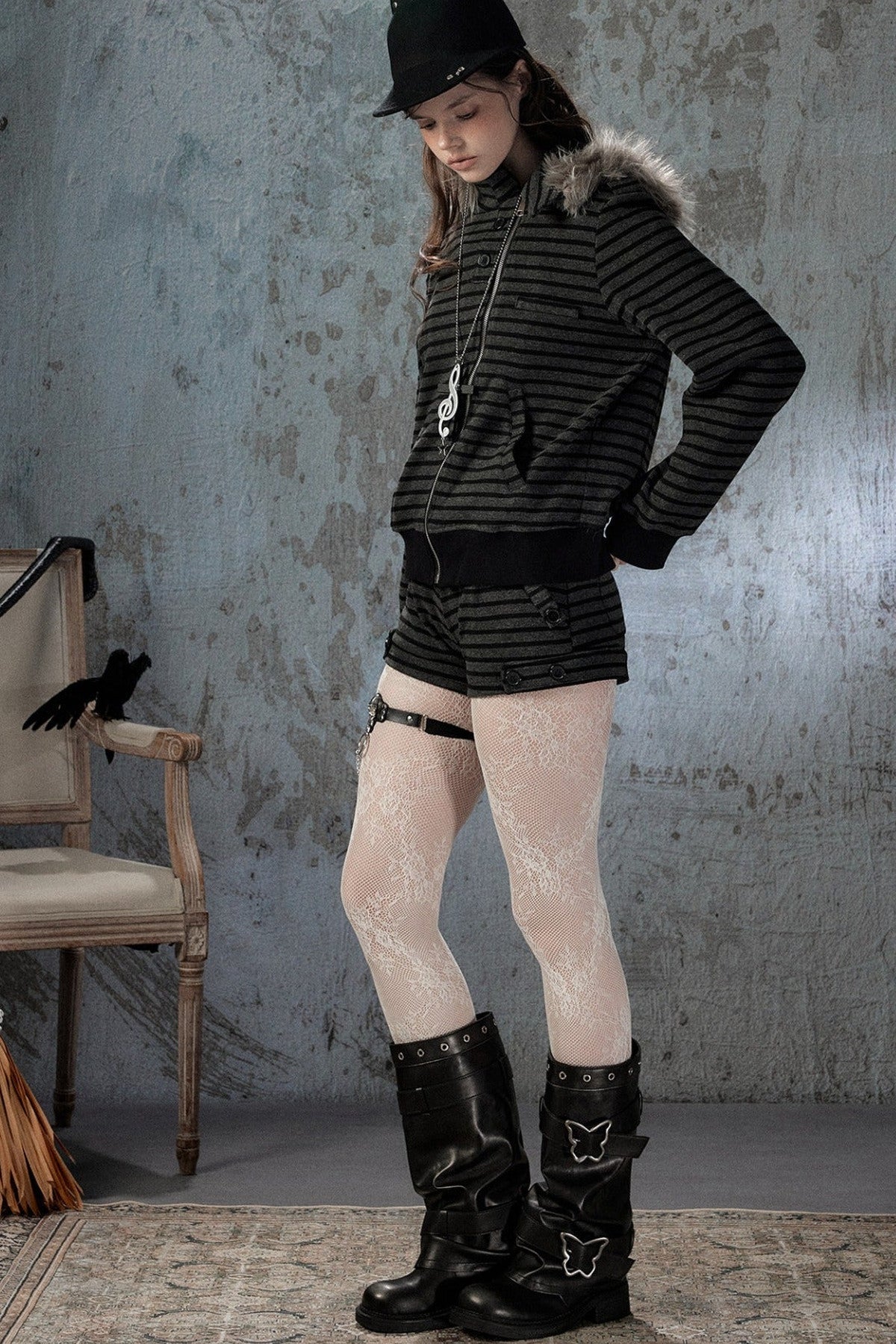 Slim-Fit Striped Shorts