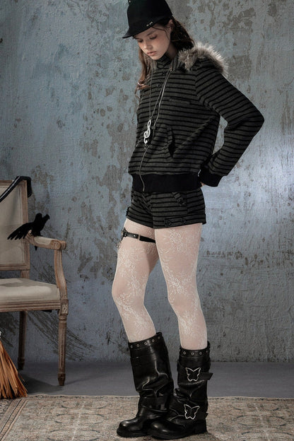 Slim-Fit Striped Shorts
