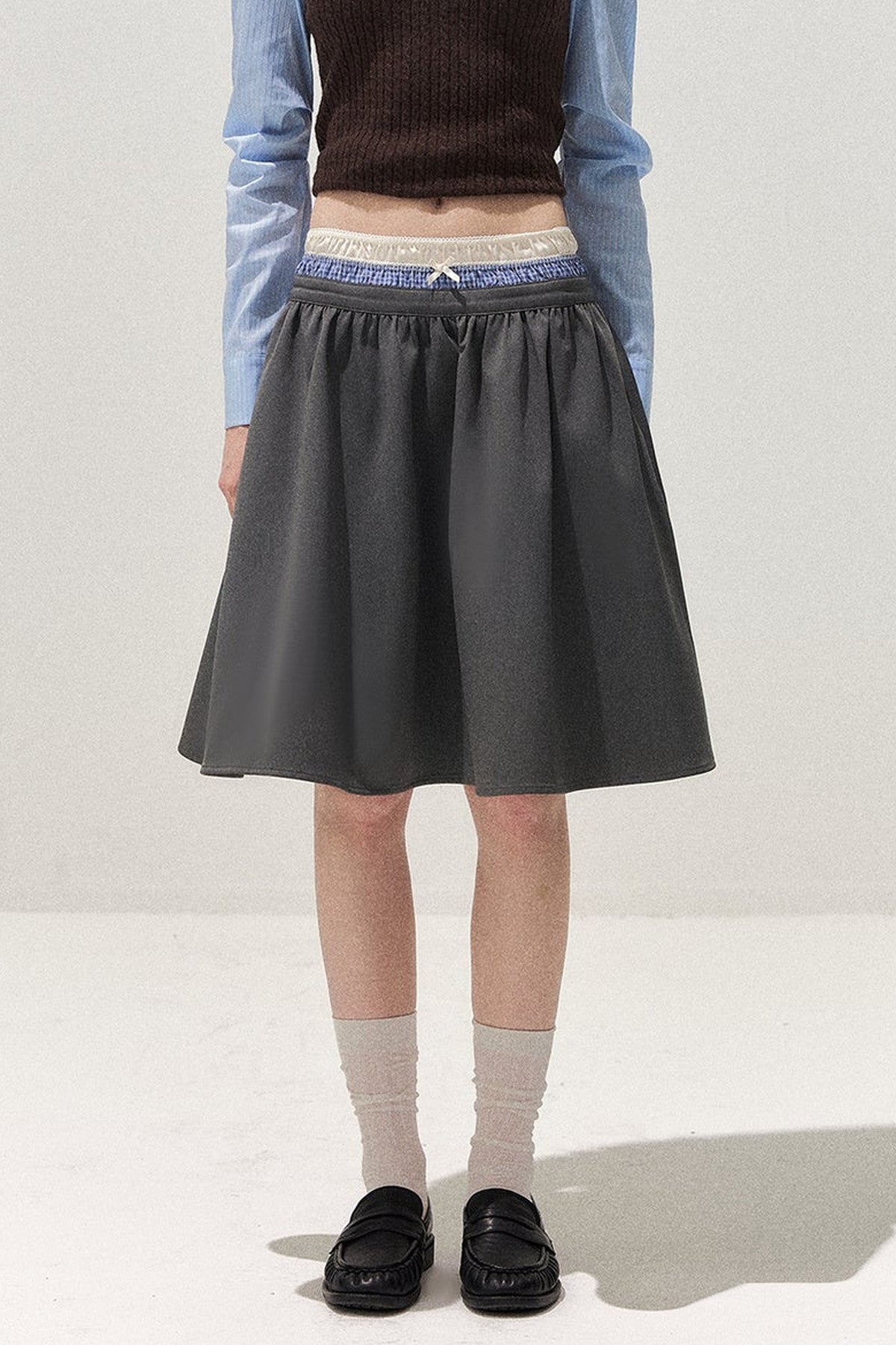Spliced Waist A-Line Skirt