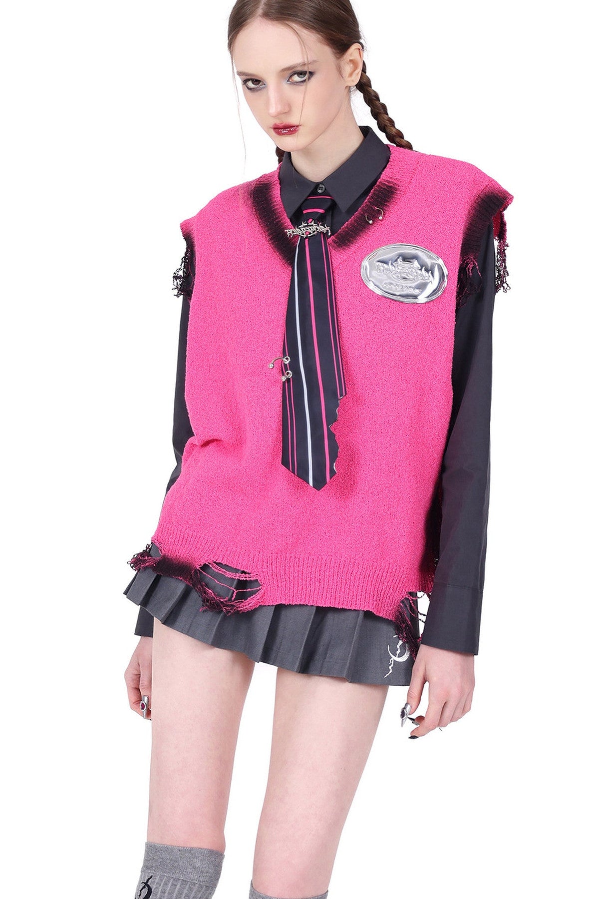 Y3K Ripped Sleeveless Knit Vest
