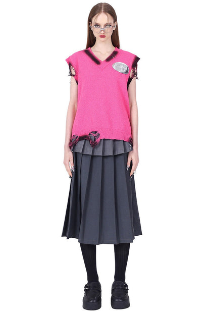 Y3K Ripped Sleeveless Knit Vest