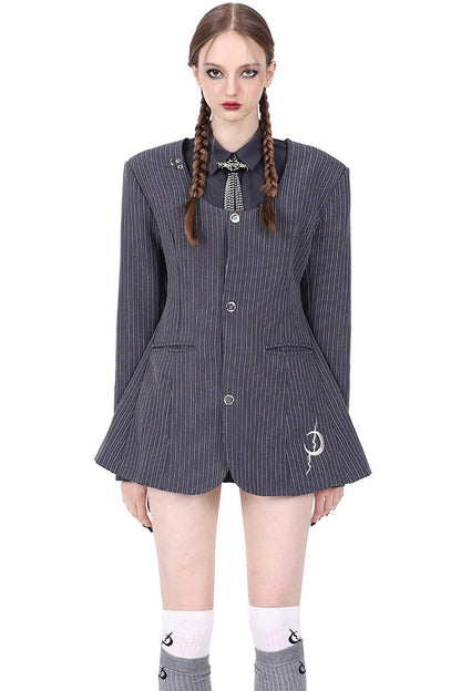 Y2K Pinstripe Blazer Dress