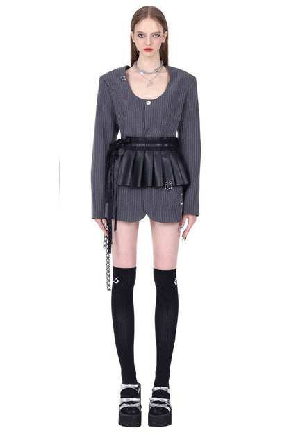 Y2K Pinstripe Blazer Dress
