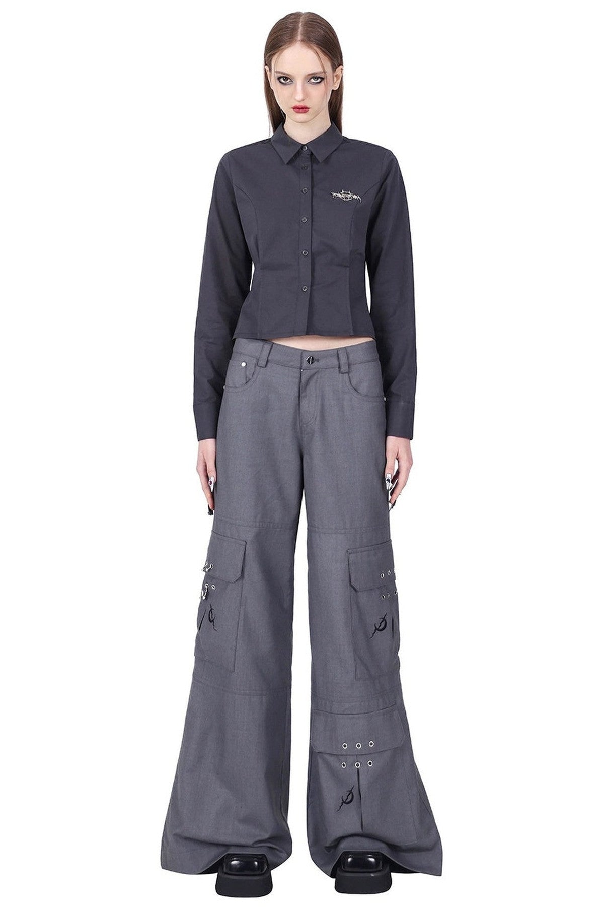 Y3K Structural Spliced Long Sleeve Shirt