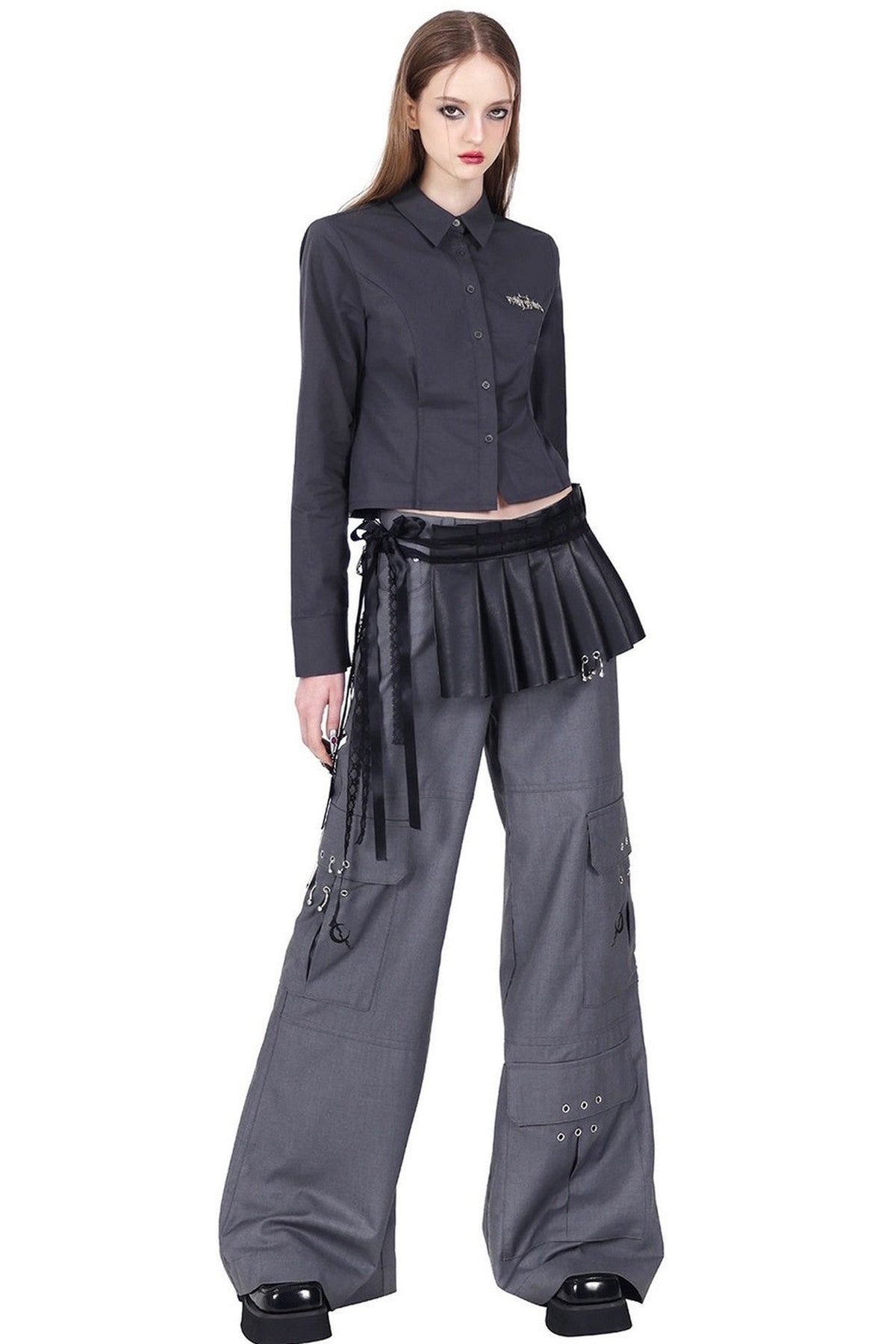 Y3K Structural Spliced Long Sleeve Shirt