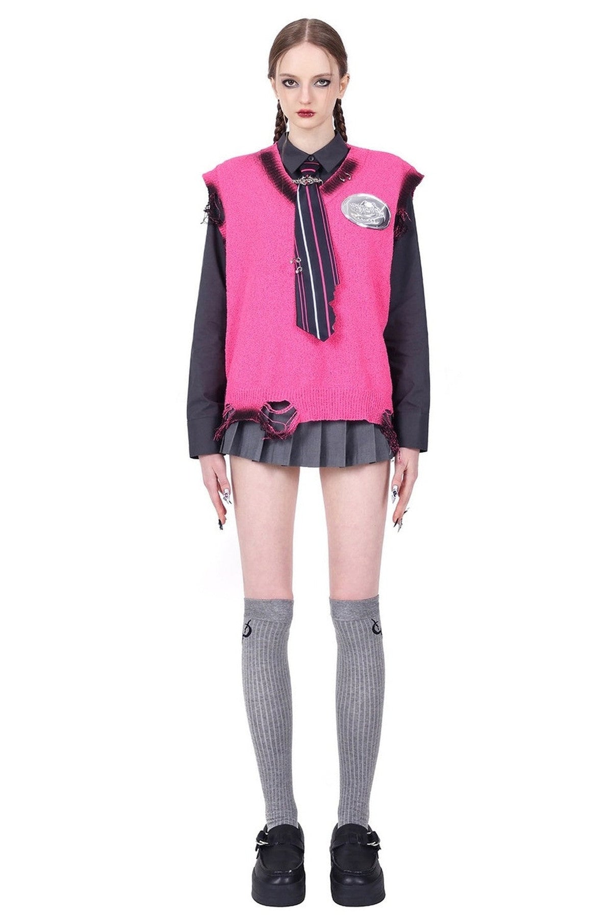 Y3K Structural Spliced Long Sleeve Shirt