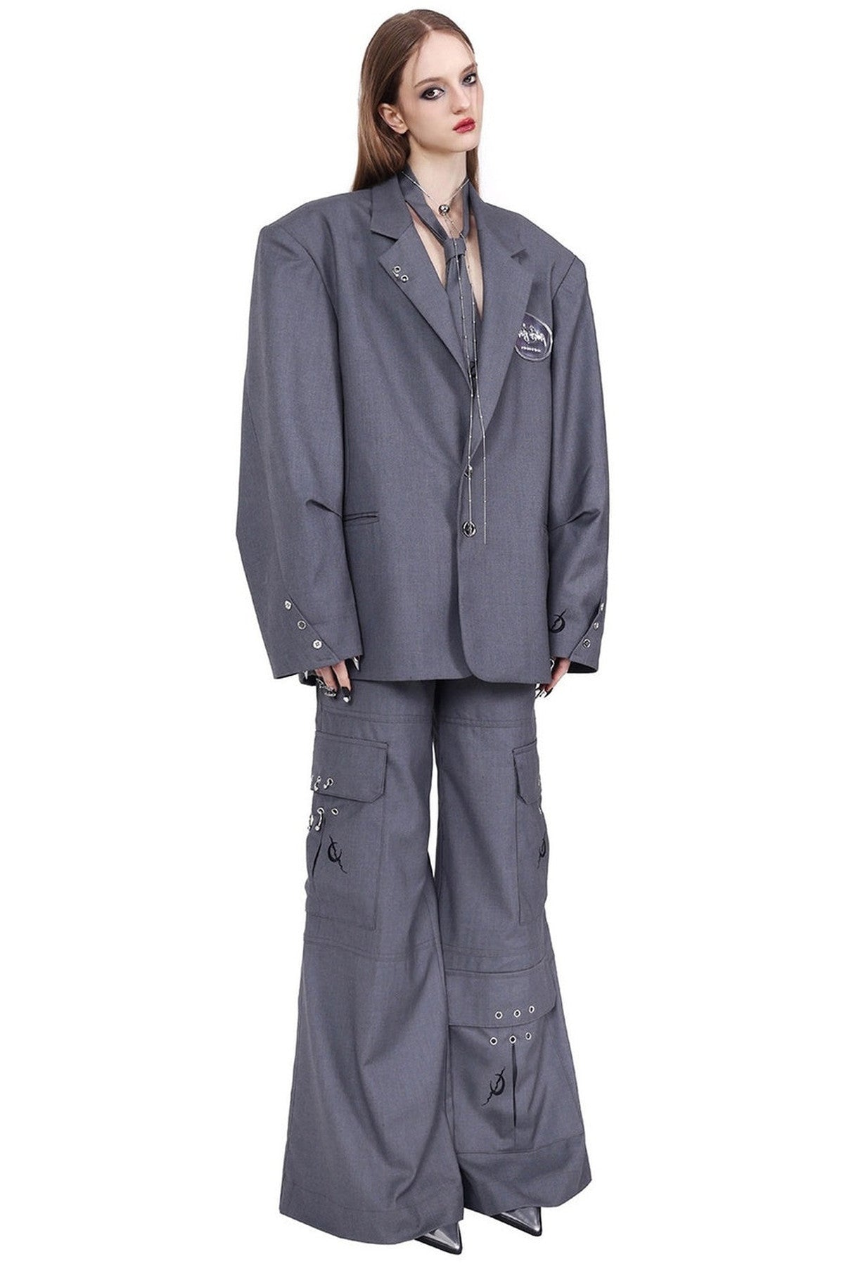 3D Multi-Pocket Wide Pants