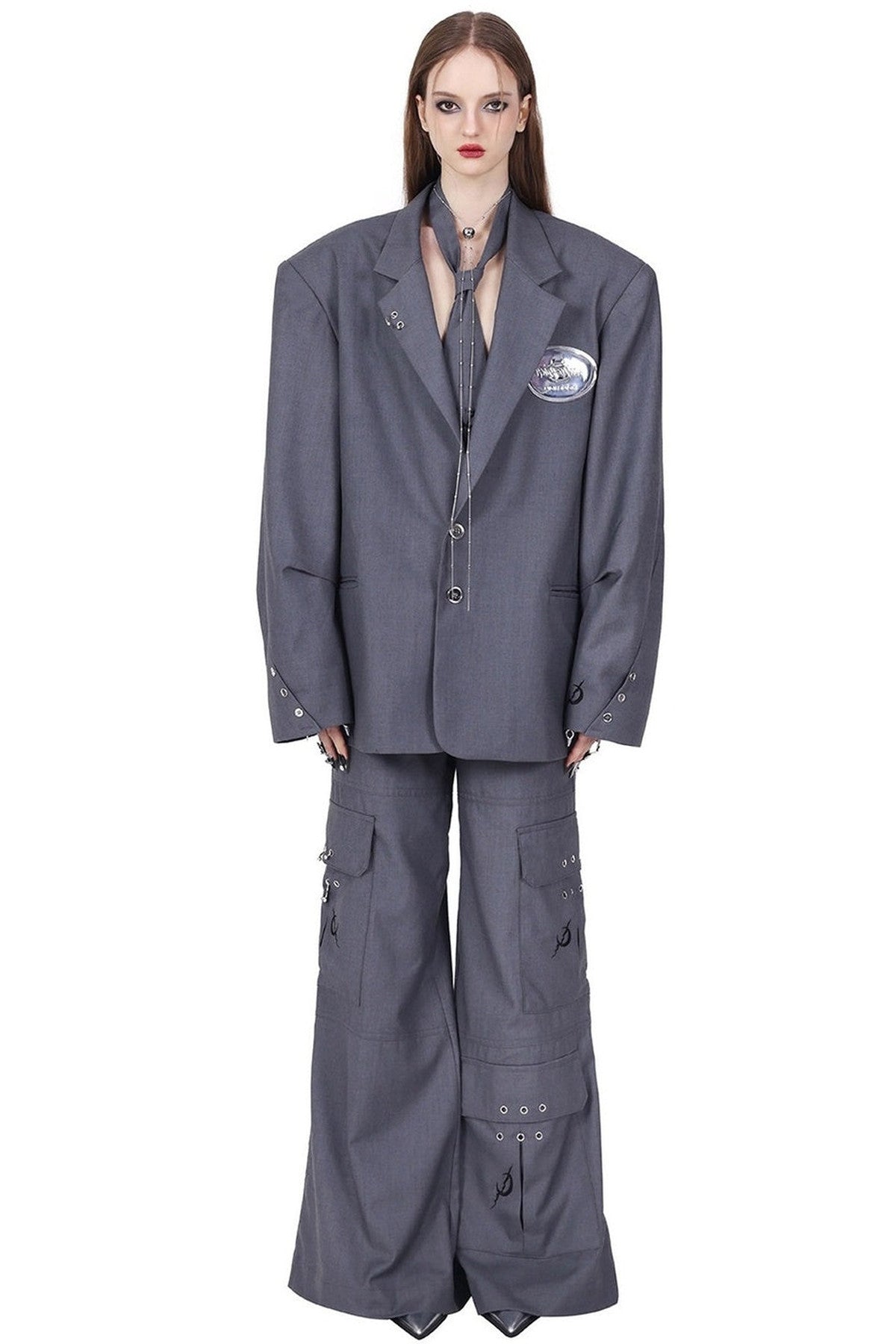 3D Multi-Pocket Wide Pants