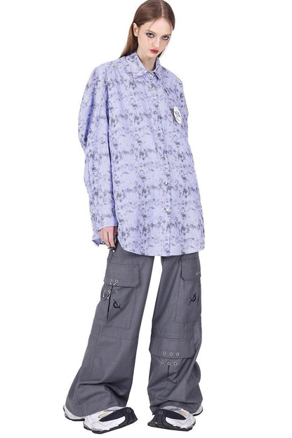 3D Multi-Pocket Wide Pants