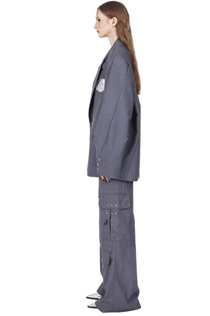3D Multi-Pocket Wide Pants