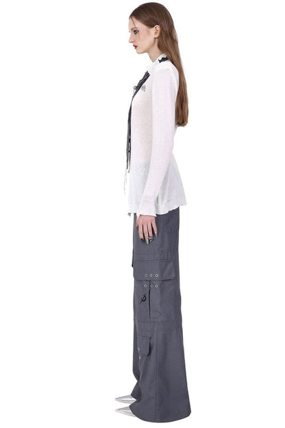 3D Multi-Pocket Wide Pants
