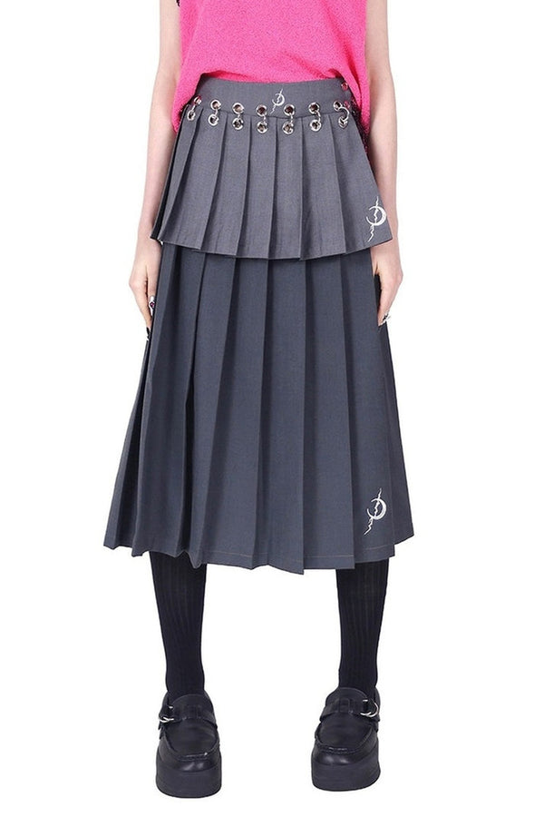 Detachable Ring Pleated Skirt