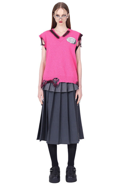 Detachable Ring Pleated Skirt