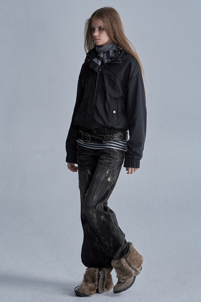 Fleece Lined Nylon Jacket