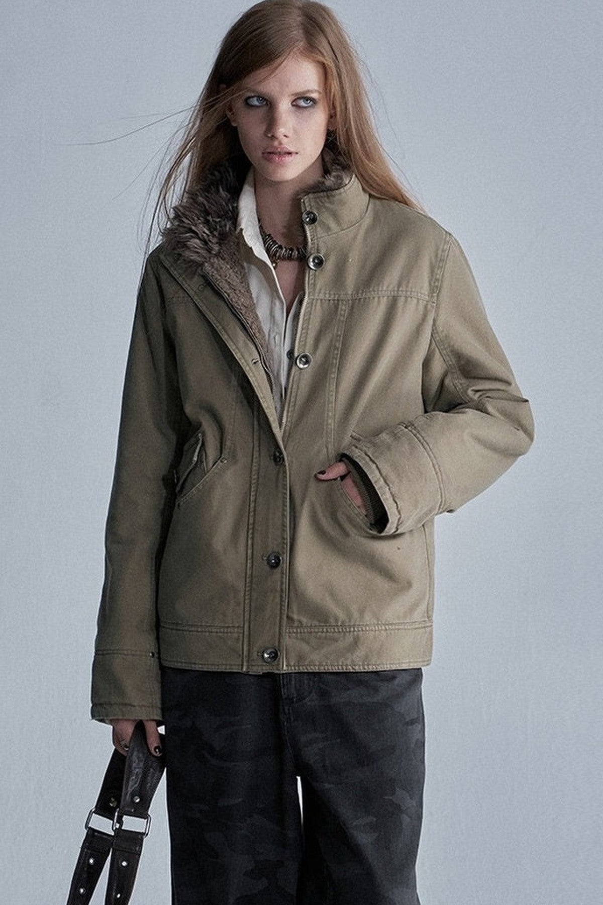 Reversible Seamed Metal Button Jacket