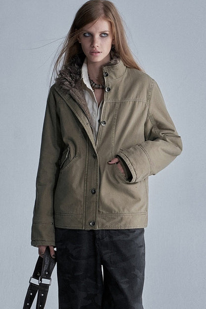 Reversible Seamed Metal Button Jacket
