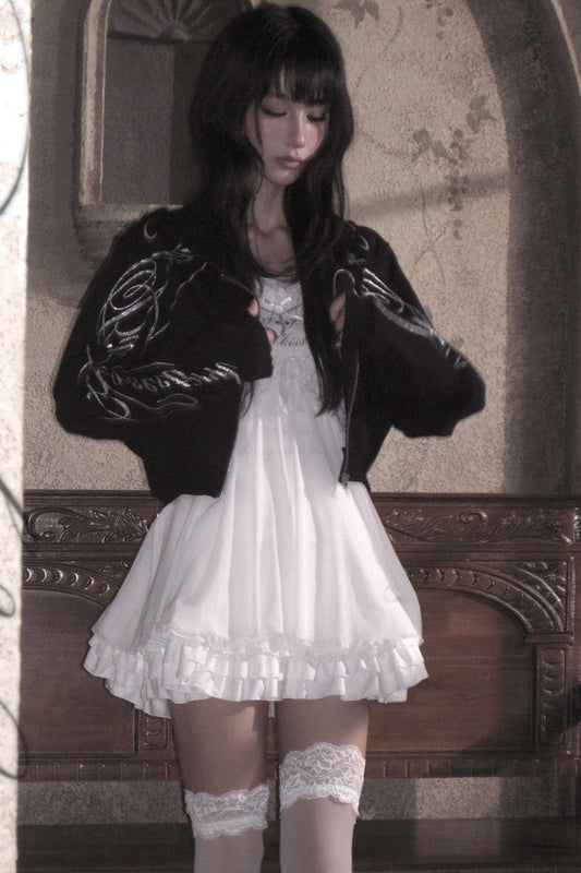 Loose Silver Glitter Print Jacket